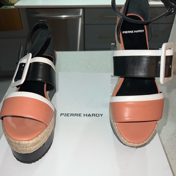 Pierre Hardy Leather Wedge Sandals - Picture 2 of 5